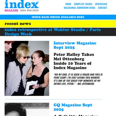 Index Magazine startsida 2026
