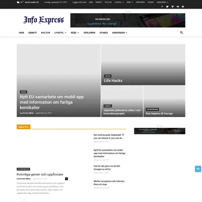 Info Express startsida 2017