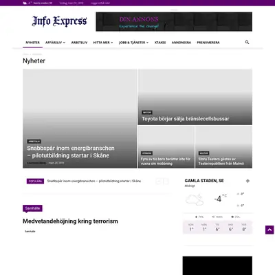 Info Express startsida 2018