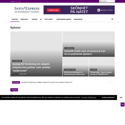 Info Express startsida 2019