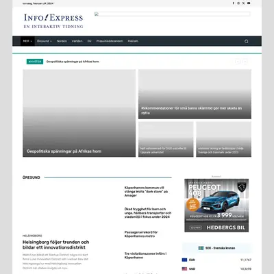 Info Express startsida 2024