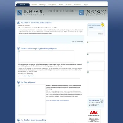 www.infosoc.se startsida 2012
