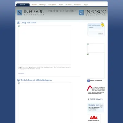 www.infosoc.se startsida 2013