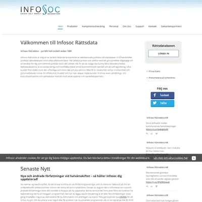 www.infosoc.se startsida 2020