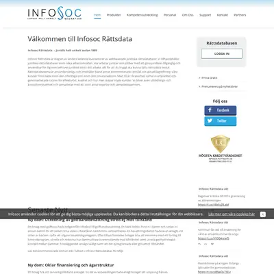 www.infosoc.se startsida 2021