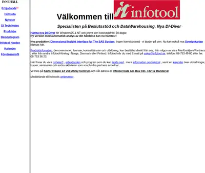 Infotool Nytt startsida 1998