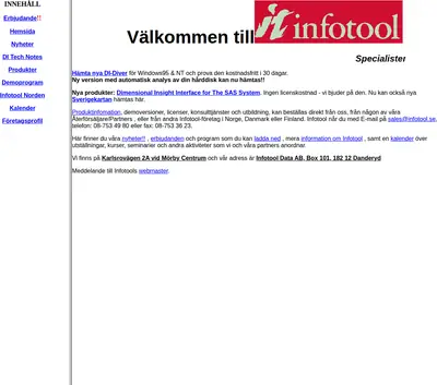Infotool Nytt startsida 1999