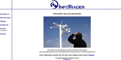 InfoTrader, infotrader.se startsida 2004