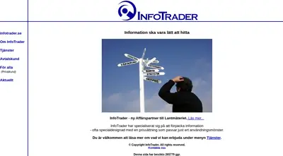 InfoTrader, infotrader.se startsida 2005