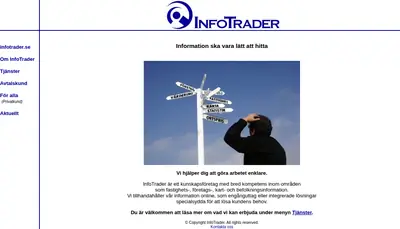 InfoTrader, infotrader.se startsida 2007