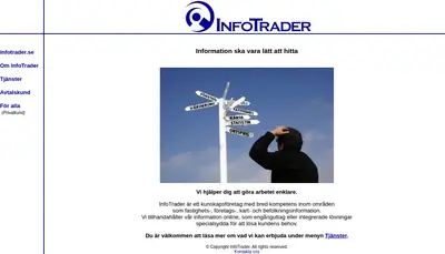 InfoTrader, infotrader.se startsida 2009