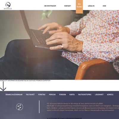InfoTrader, infotrader.se startsida 2021