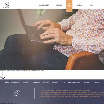 InfoTrader, infotrader.se startsida 2022
