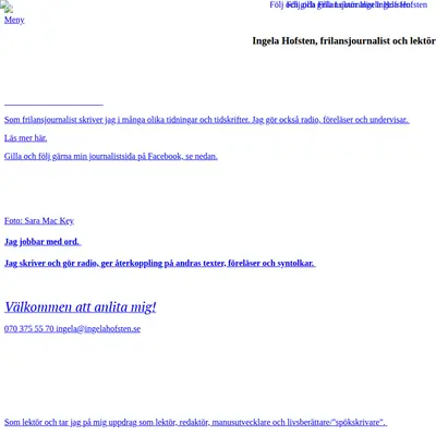 www.ingelahofsten.se startsida 2020