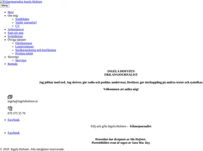 www.ingelahofsten.se startsida 2023