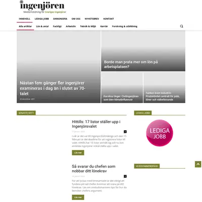 Ingenjören startsida 2022