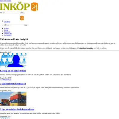 Inköp24 startsida 2015