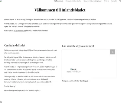 Inlandsbladet startsida 2024