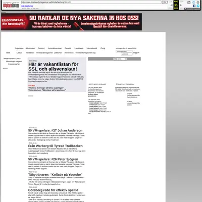 www.innebandymagazinet.se startsida 2010