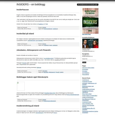 insiderboken.se startsida 2011