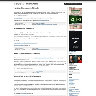 insiderboken.se startsida 2013