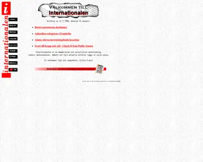 Internationalen startsida 1998