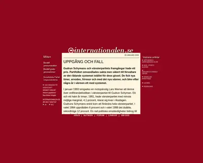 Internationalen startsida 2003