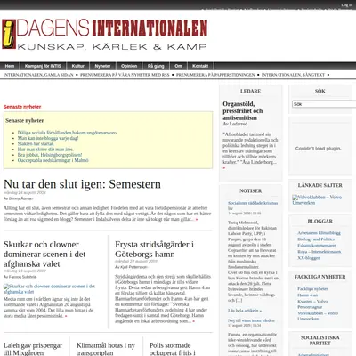 Internationalen startsida 2009