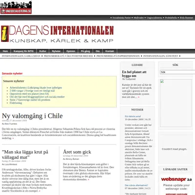 Internationalen startsida 2010