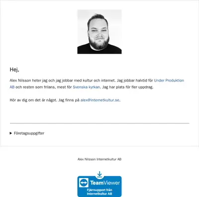 internetkultur.se startsida 2021