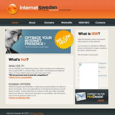 internetsweden.se startsida 2008