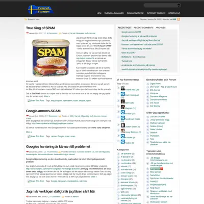 internetsweden.se startsida 2010