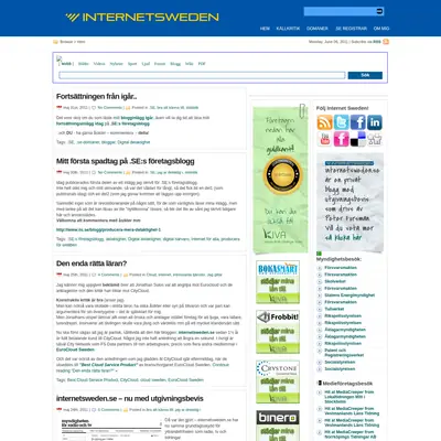 internetsweden.se startsida 2011