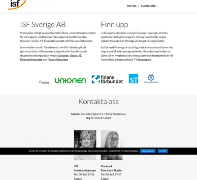 ISF-BLADET startsida 2018