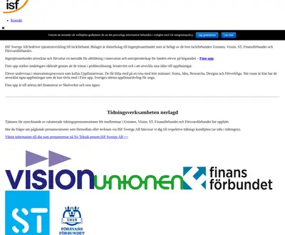 ISF-BLADET startsida 2020