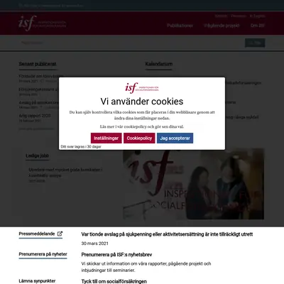 ISF-BLADET startsida 2021