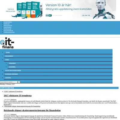 IT-Finans.se startsida 2017