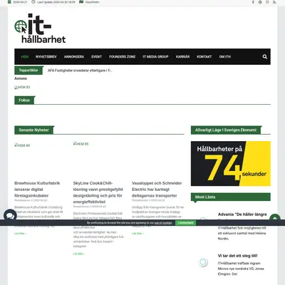 IT-Hallbarhet.se startsida 2020