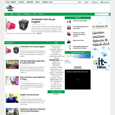 IT-Halsa.se startsida 2016