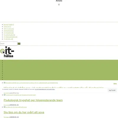 IT-Halsa.se startsida 2019