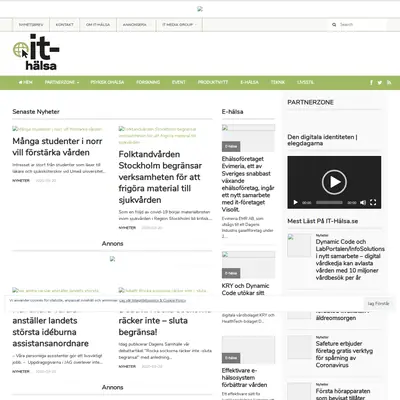 IT-Halsa.se startsida 2020