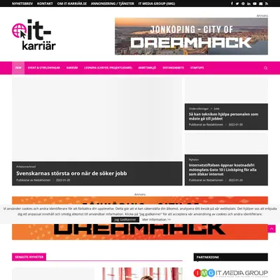 IT-Karriar.se startsida 2022