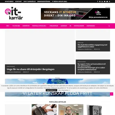 IT-Karriar.se startsida 2023