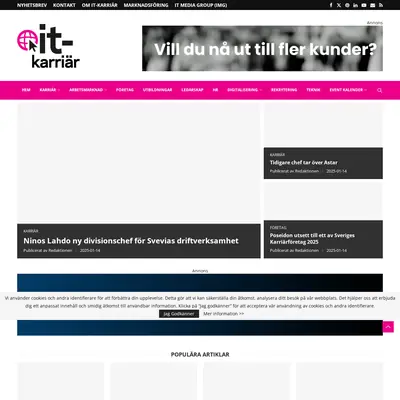 IT-Karriar.se startsida 2025