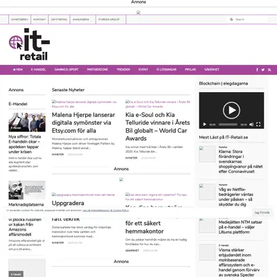 IT-Retail.se startsida 2020