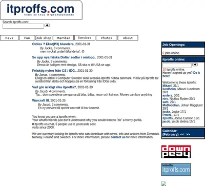 ITProffs startsida 2001
