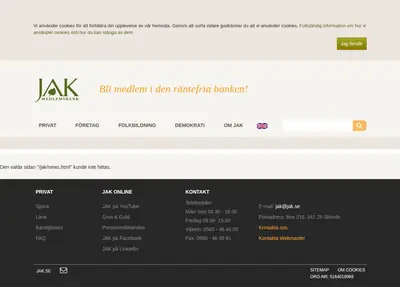 jak.se startsida 1998