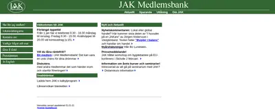 jak.se startsida 2001