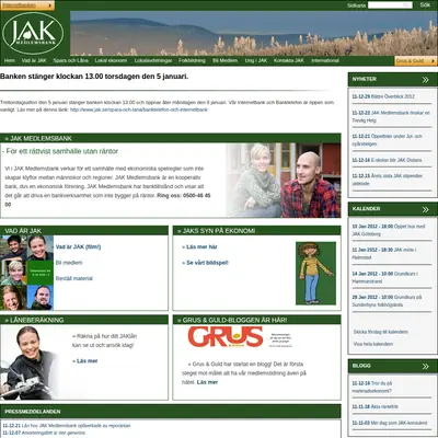 jak.se startsida 2012