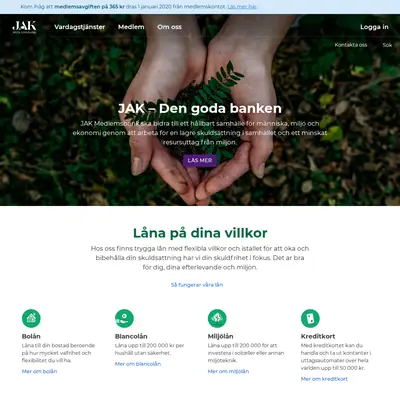 jak.se startsida 2020